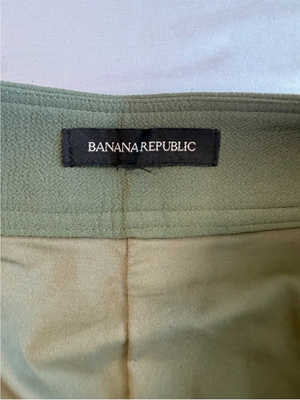 Banana Republic Olive Green Button-Front A-Line Skirt Women’s Size 8 Fully Lined - Picture 3 of 6